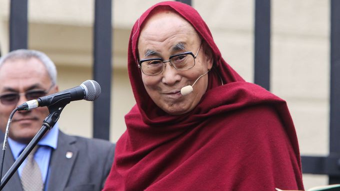 Dalajlama při své návštěvě v Praze.