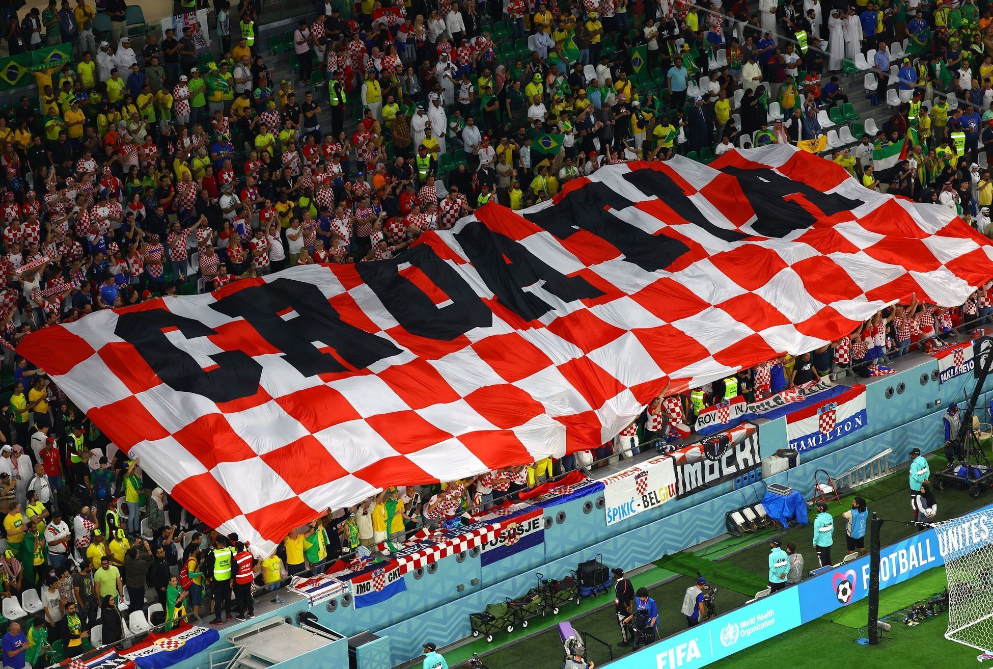 Fanoušci před čtvrtfinále MS 2022 Chorvatsko - Brazílie: Chorvatsko