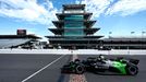 Mick Schumacher při prvním testu vozu IndyCar v Indianapolisu