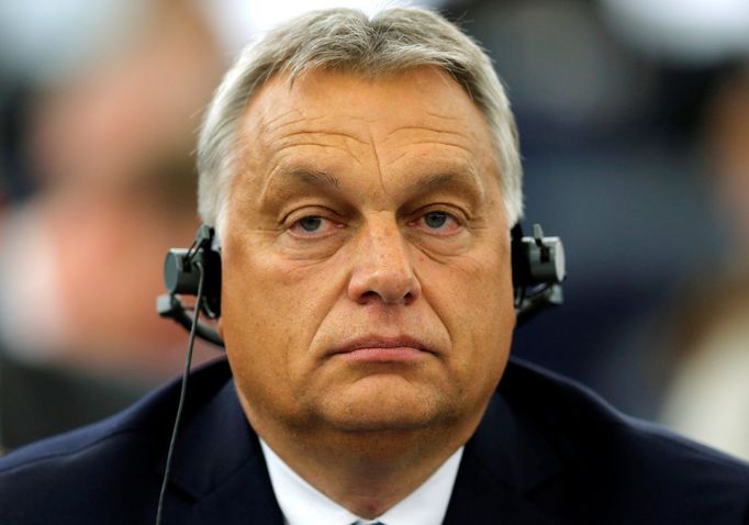 Viktor Orbán v Evropském parlamentu.