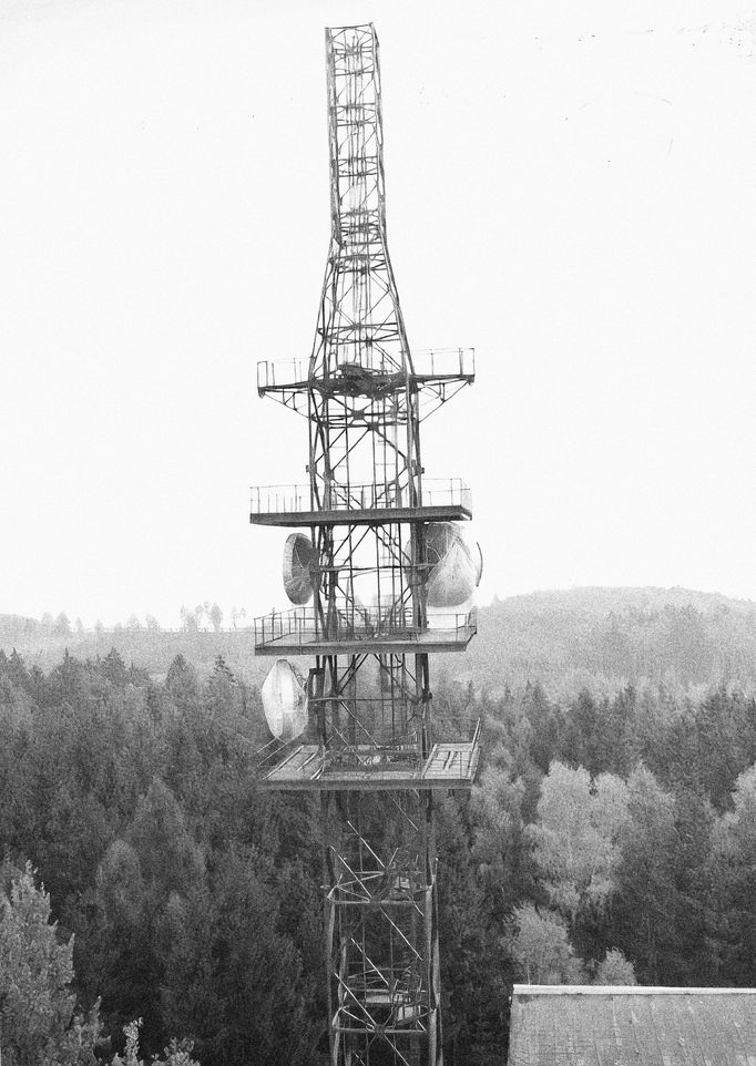 Fotografie z historie televizního vysílače Cukrák, byl uveden do provozu 26. listopadu 1961.