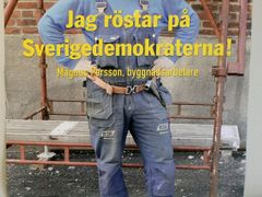 Předvolební plakát strany Švédští demokraté, která je pro omezení imigrace