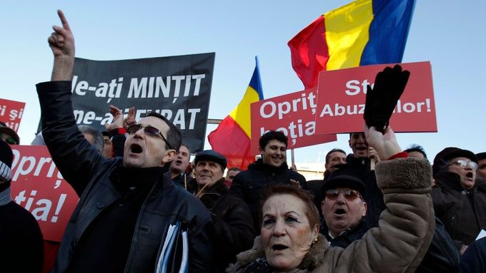 Demonstrace v Rumunsku.