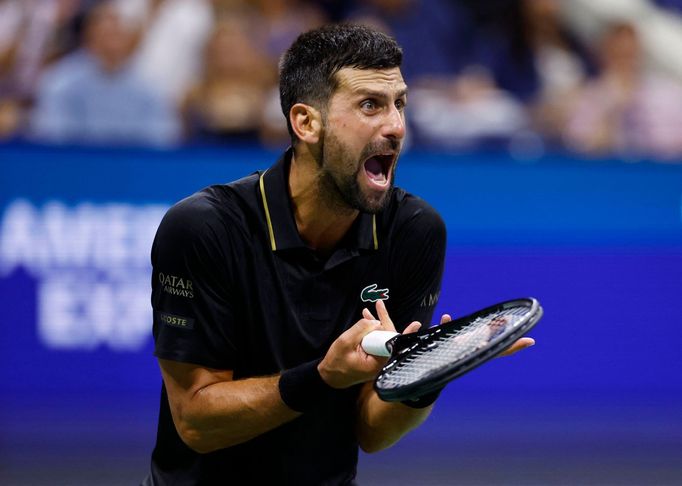 Novak Djokovič v utkání 3. kola US Open 2025