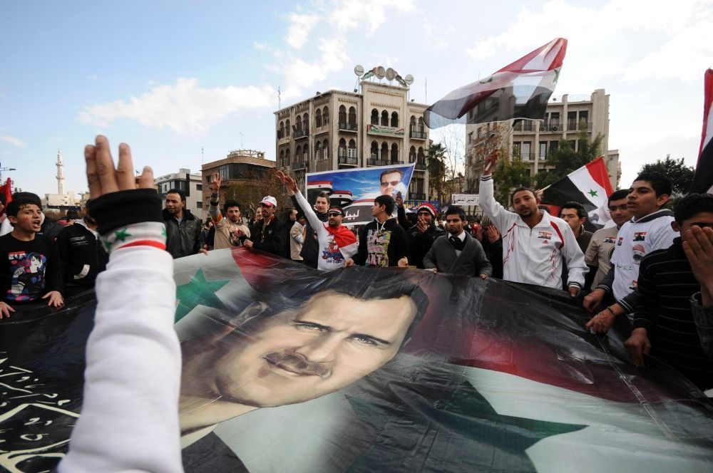 Sýrie - demonstrace na podporu Asada 11.12.