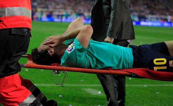 Zraněný Lionel Messi