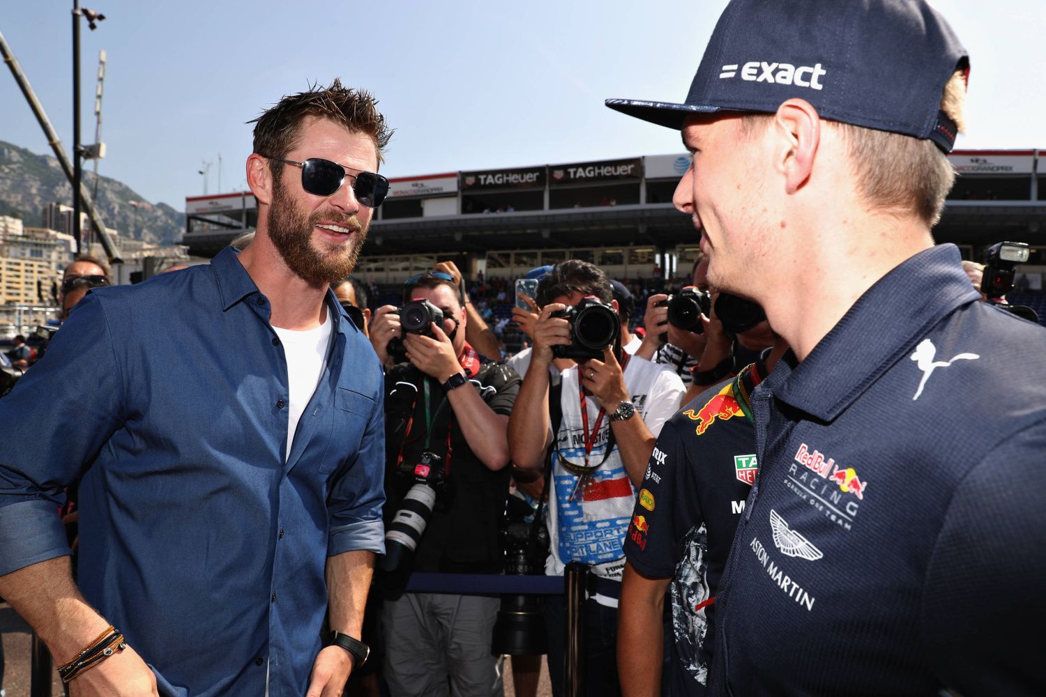 F1, VC Monaka 2017: Chris Hemsworth a Max Verstappen