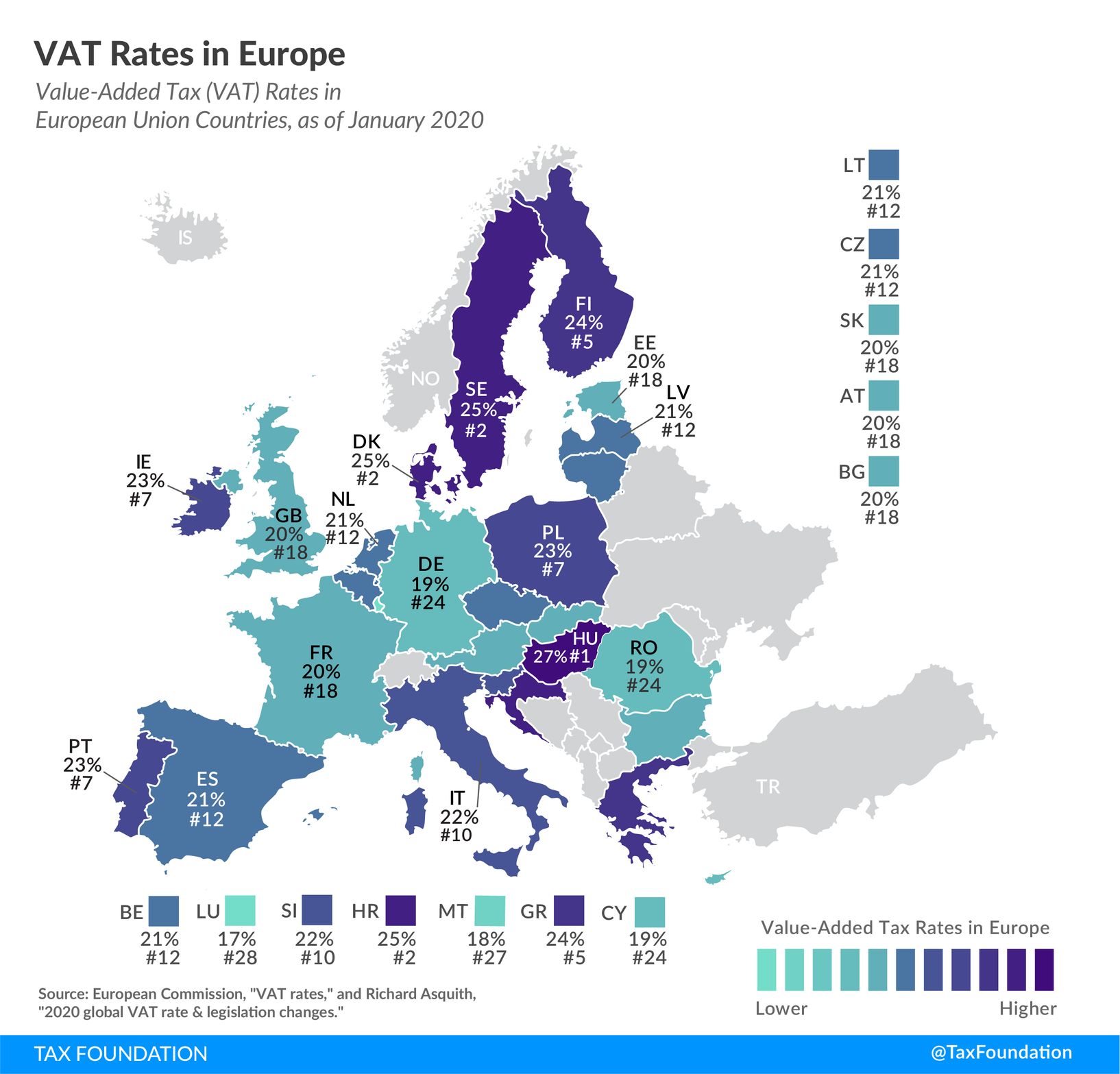 Mapa DPH v EU
