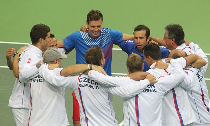 Tenis, DC, Česko - Argentina: čtyřhra - česká radost