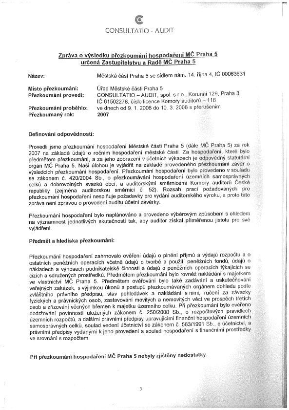 Audit Prahy 5, 2006