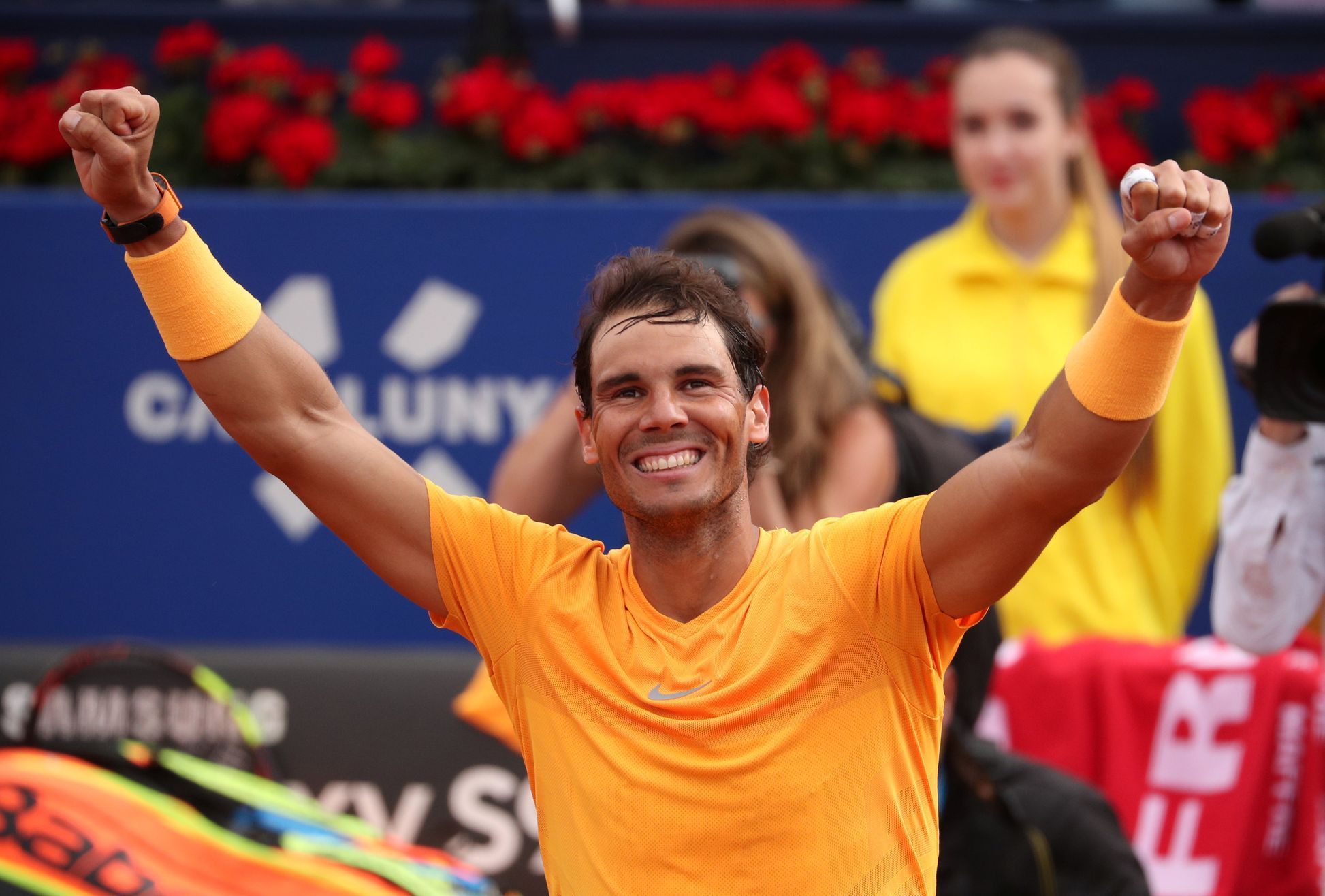 Rafael Nadal se raduje z titulu v Barceloně 2018