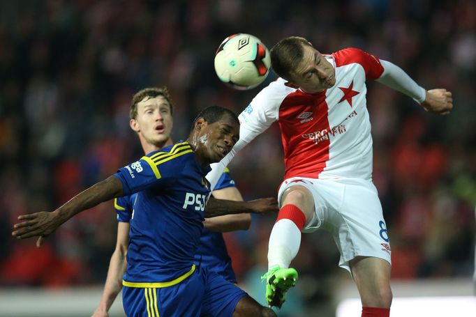 EPL, Slavia-Jihlava: Jaromír Zmrhal - Augusto Batioja