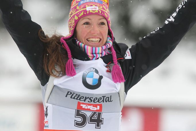 Selina Gasparinová při sprintovém závodě v Hochfilzenu (2013)