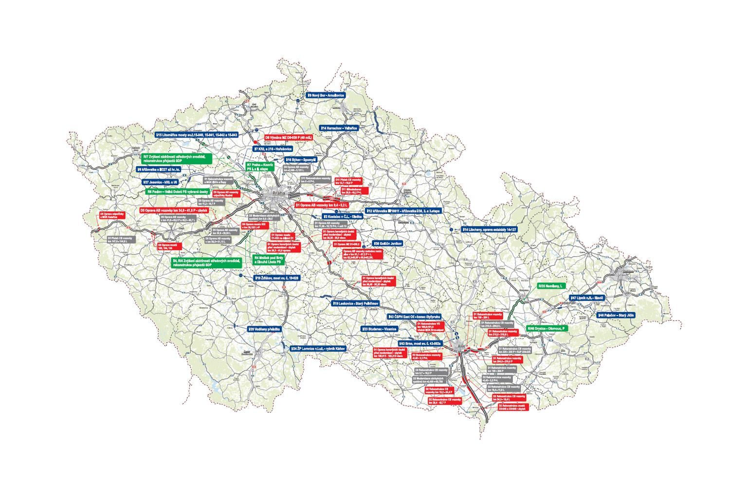 Rekonstrukce vozovek v ČR 2015