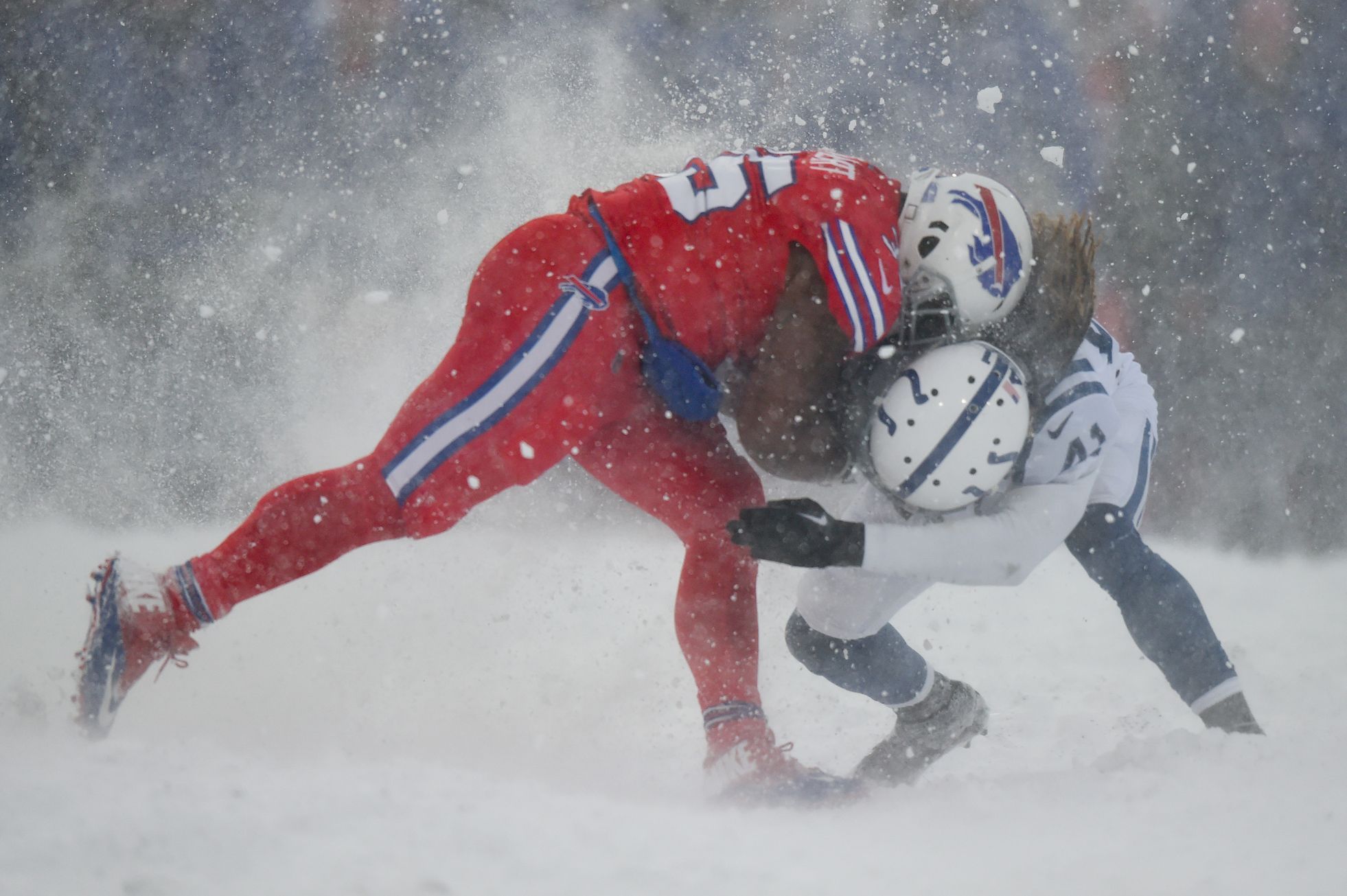 Blizzard při utkání amerického fotbalu Buffalo Bills - Indianapolis Colts