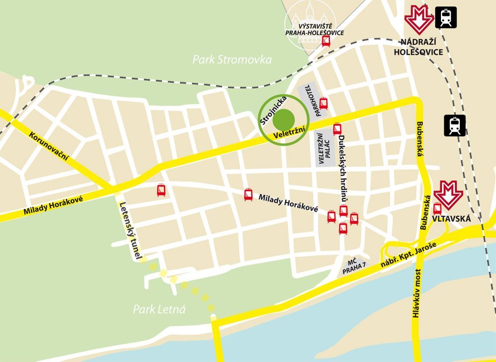 Palác Stromovka - mapa