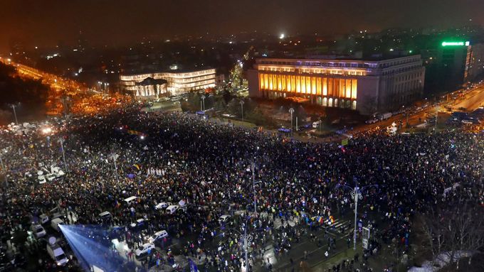 Protesty v Rumunsku.