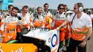 Mechanici stáje Force India měli na Hungaroringu dobrou náladu.