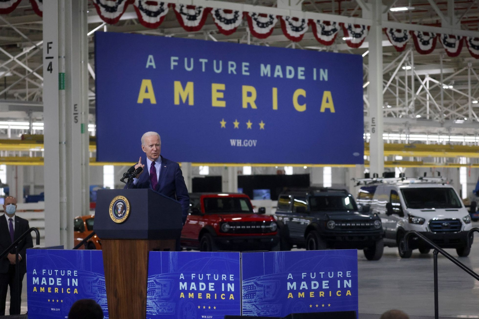 U.S. President Joe Biden visits Ford Rouge Electric Vehicle Center in Dearborn