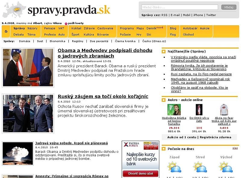Pražský summit Obama-Medveděv ve světových médiích