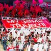 Třinec - Hradec, 4. semifinále play-off hokejové extraligy 2018: Choreo třineckých fanoušků