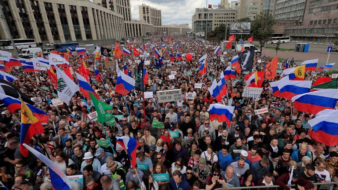 Protesty v Moskvě.