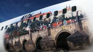 Trup letounu nese zobrazení dominant české metropole - Pražský hrad a Karlův most pohledem z nábřeží Vltavy.