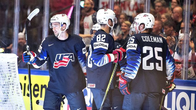 MS v hokeji 2018: USA - Kanada, Radost hráčů USA