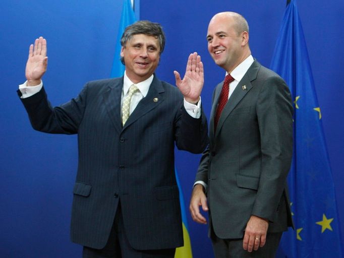 Český premiér Jan Fischer se švédským protějškem Frederikem Reinfeldtem, který nyní stojí v čele unijního předsednictví, během zářijového setkání v Bruselu