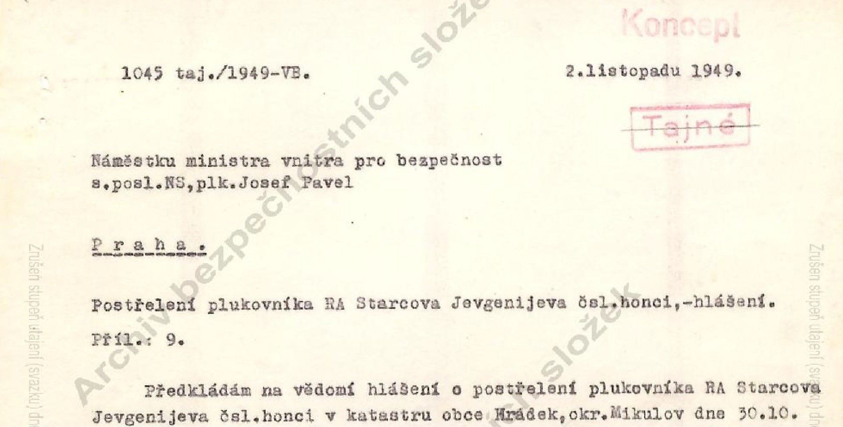 Postřelený plukovník Rudé armády Jevgenij Starcov