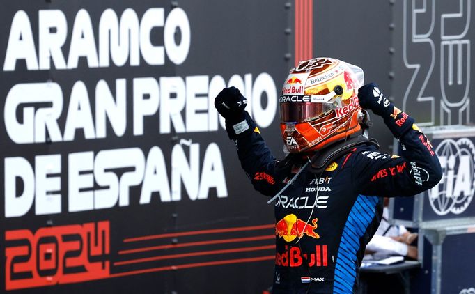 Max Verstappen, Red Bull slaví vítězství ve VC Španělska F1 2024