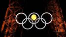 The moon is pictured with the Olympic rings on the Eiffel Tower ahead the Paris 2024 Olympic and Paralympic Games in Paris, France, July 23, 2024.  REUTERS/Kai Pfaffenbac