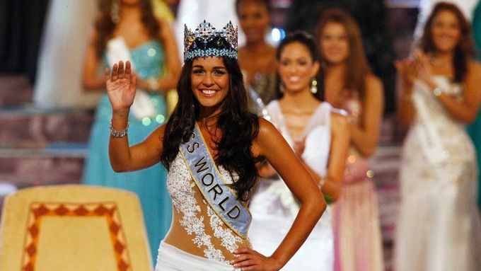 Vítězka Miss World 2009 Kaiane Aldorinová z Gibraltaru