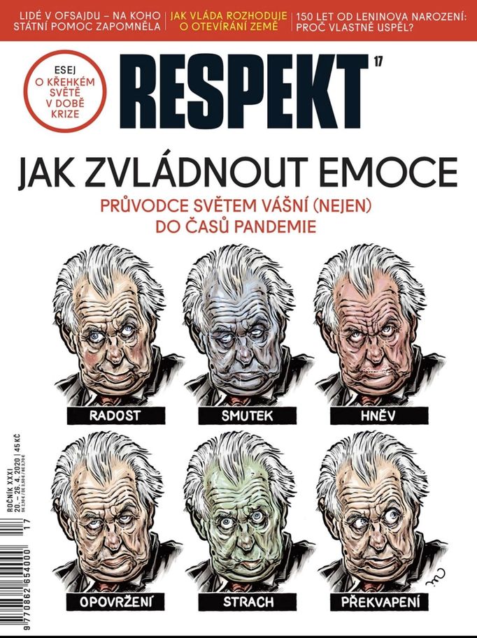 Jedna z obálek Respektu, kde byl také vyobrazen Miloš Zeman.