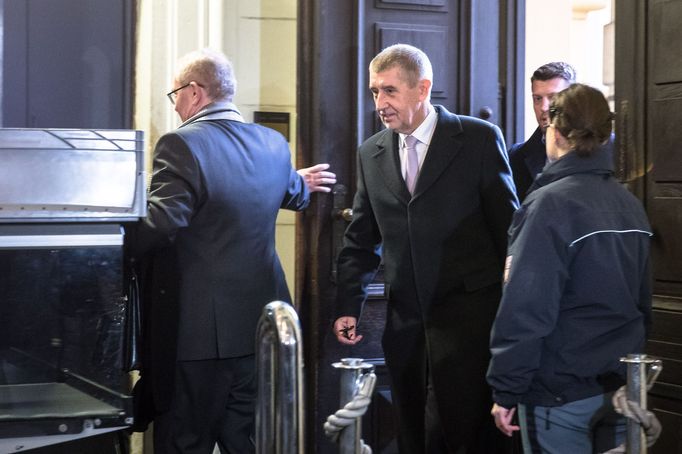 Andrej Babiš u soudu kvůli kauze Čapí hnízdo.