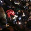 A view of a stampede is seen during a New Year's celebration on the Bund, a waterfront area in central Shanghai