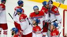 Players of the Czech Republic react after they were defeated by Finland in their men's ice hockey World Championship semi-final game at Minsk Arena in Minsk May 24, 2014.