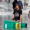 Následky hurikánu Irene na dolním Manhattanu