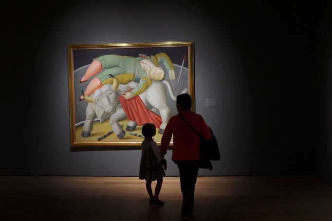 Snímek z retrospektivy děl Fernanda Botera v Bilbau, 2012.