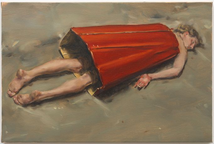 Michaël Borremans: Ďáblovy šaty III, 2011, olej na plátně, 40 x 60 cm