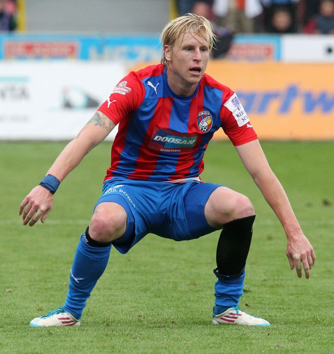 Fotbalista Plzně František Rajtoral v utkání se Spartou Praha v sedmém kole Gambrinus ligy 2012/13.