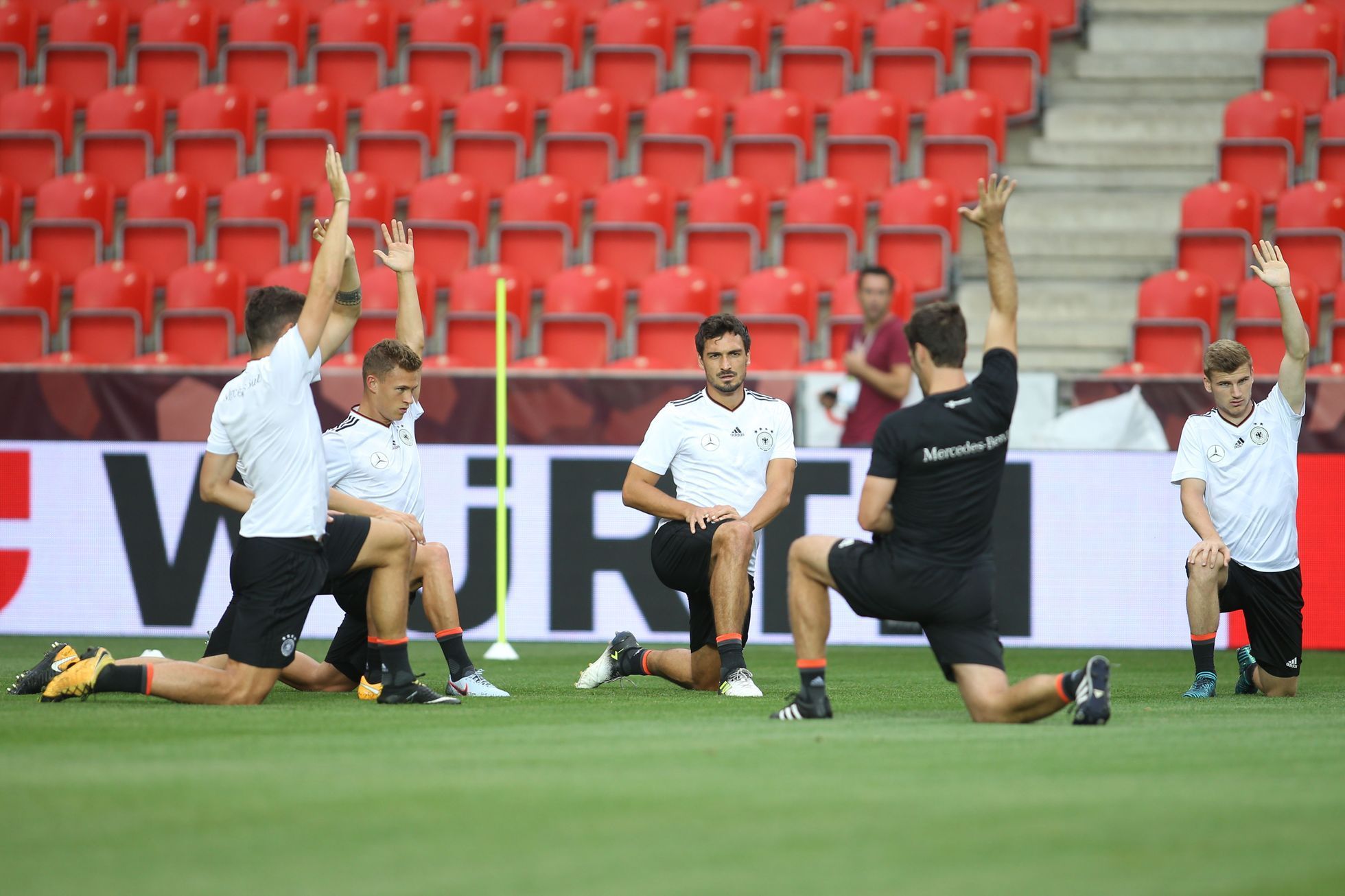 ČR - Německo, před zápasem kvalifikace MS, trénink Německa