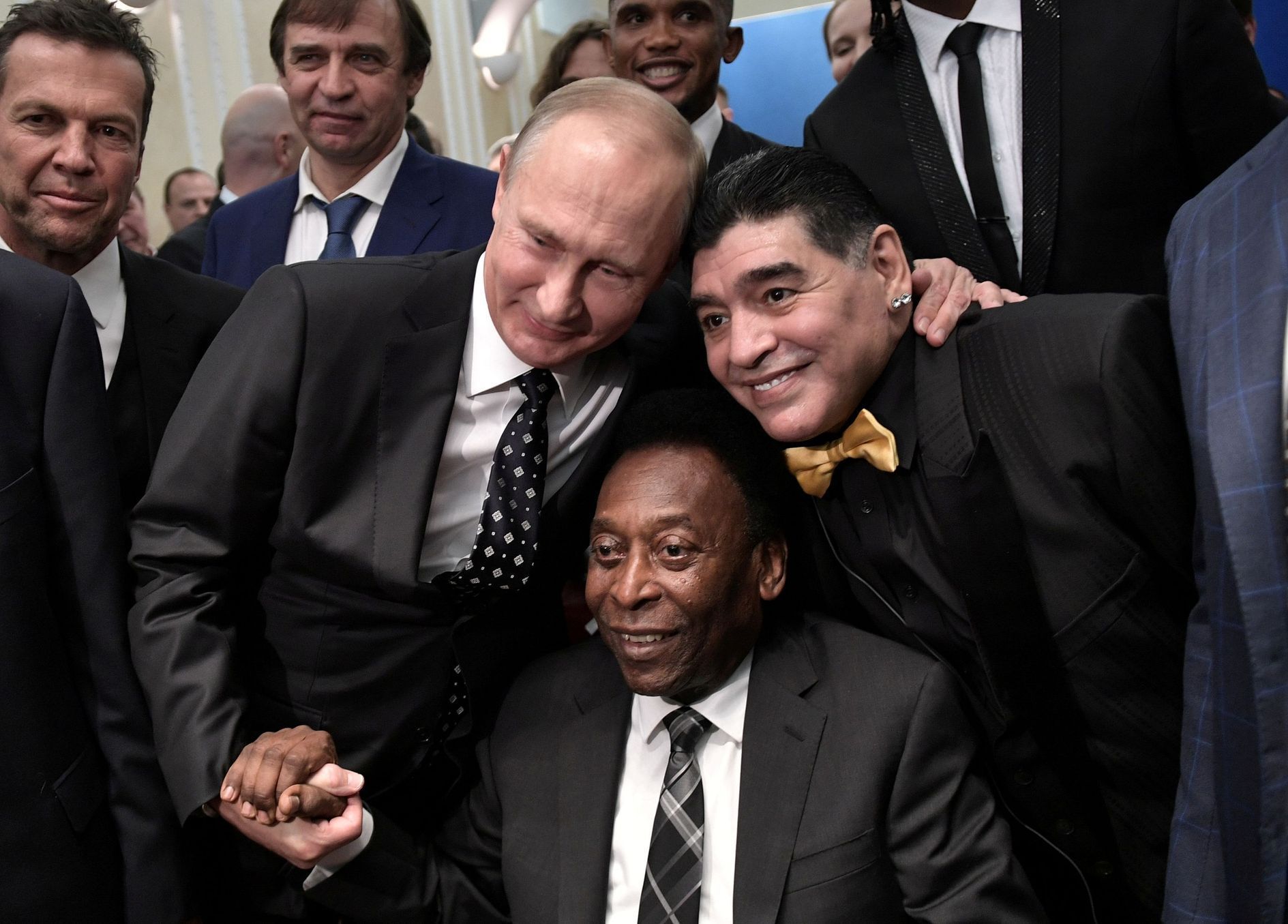 fotbal, MS 2018, los, Vladimir Putin, Pelé, Diego Maradona