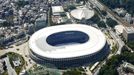 Národní stadion, kde bude zahájena a ukončena tokijská olympiáda.