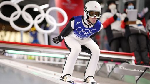 Roman Koudelka při závodě smíšených družstev na olympiádě v Pekingu