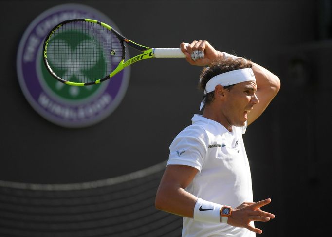 Rafael Nadal během Wimbledonu 2017