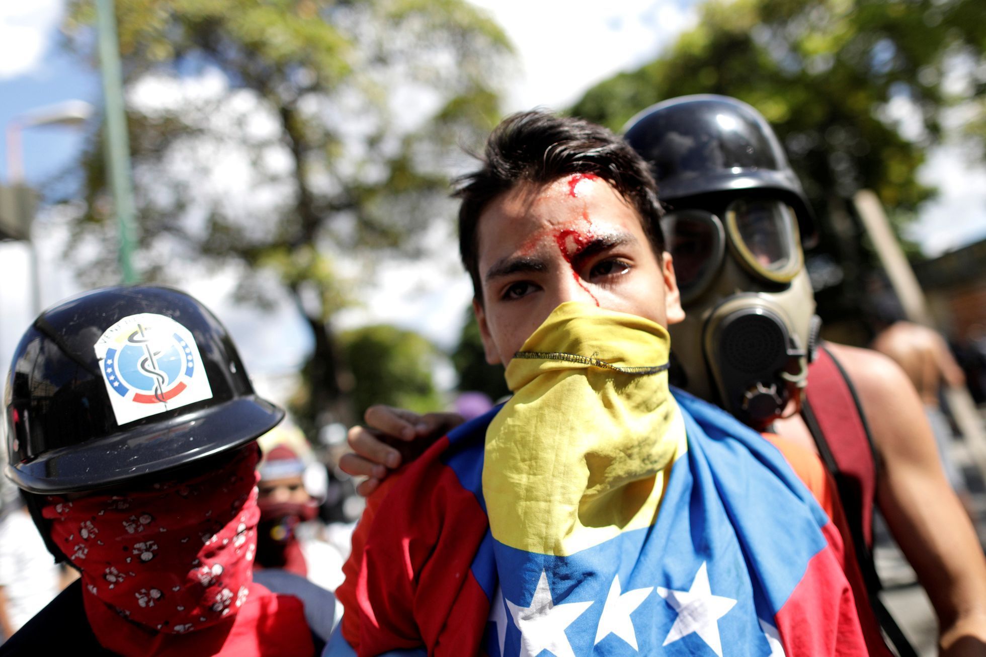 Demonstrace ve Venezuele.