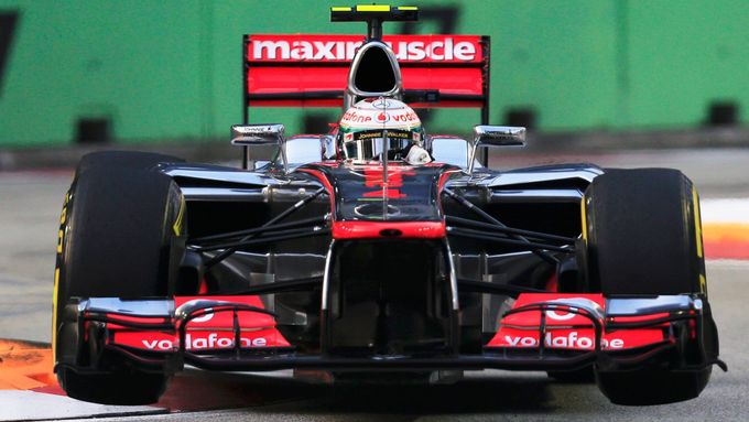 Lewis Hamilton během kvalifikace