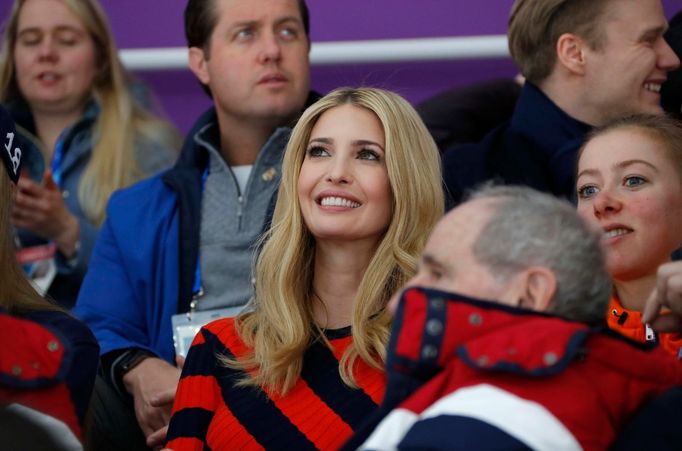 Ivanka Trumpová v hledišti zápasu o 3. místo Česko - Kanda na ZOH 2018