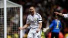 Real Madrid's Karim Benzema celebrates a goal against Barcelona during La Liga's second 'Clasico' soccer match of the season in Madrid